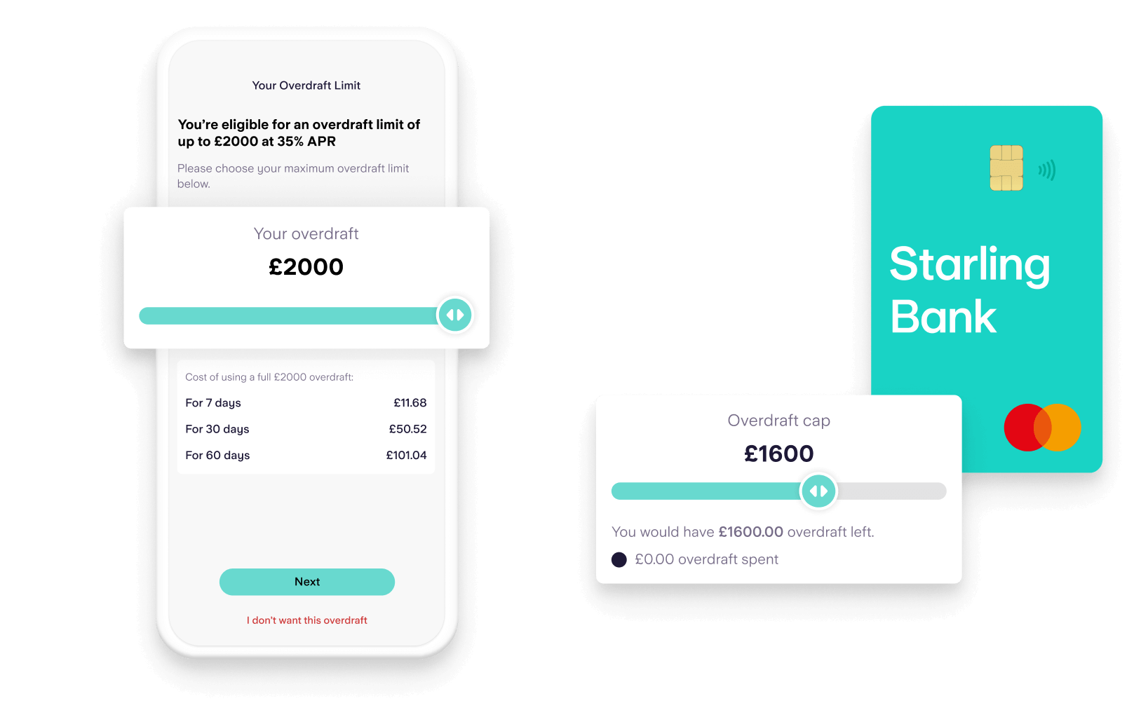 Starling app overdraft screen