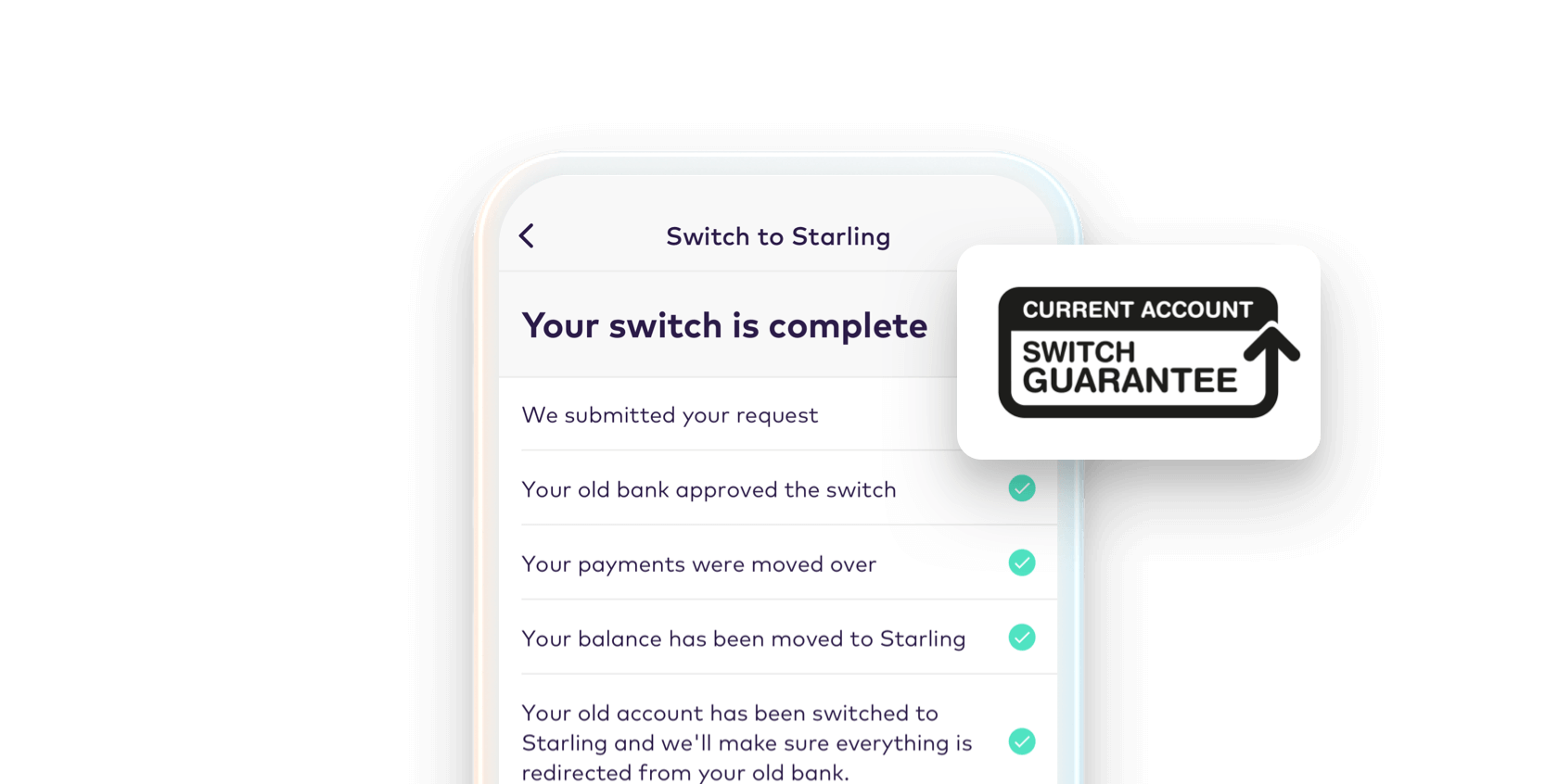 Current Account Switch completion screen