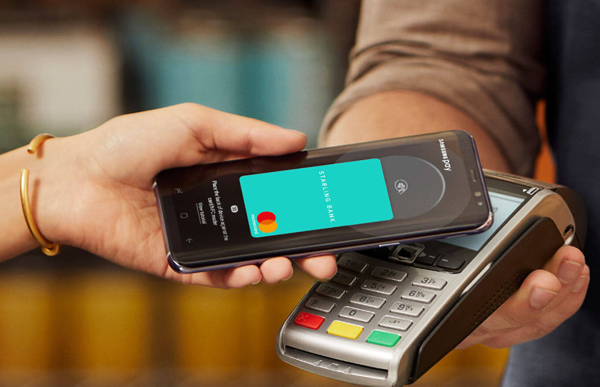 A card transaction in progress