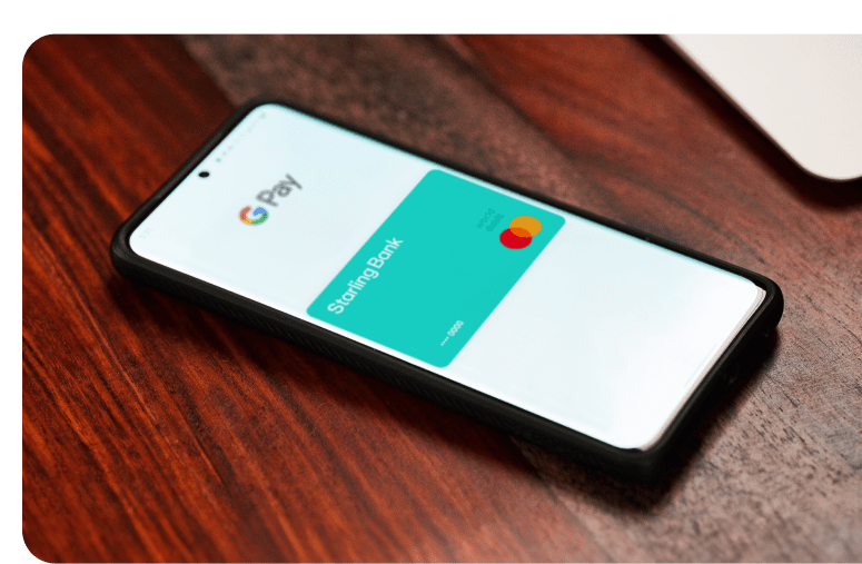 Person paying with Google Pay