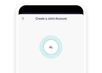 A screen in the Starling Bank app promting the user to create a joint account