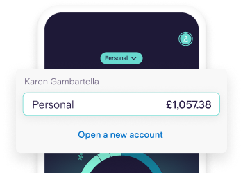 A screen in the Starling Bank app promting the user to open a new account